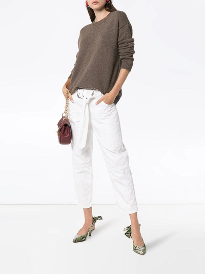 taupe oversized cashmere-blend sweater