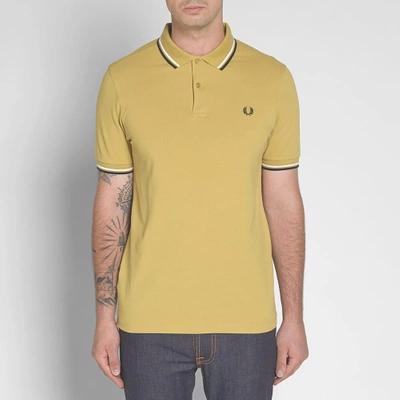 Shop Fred Perry Slim Fit Twin Tipped Polo In Brown