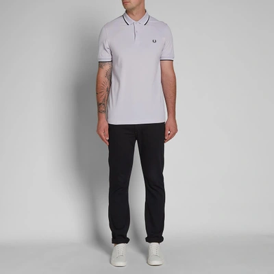 Shop Fred Perry Slim Fit Twin Tipped Polo In Purple