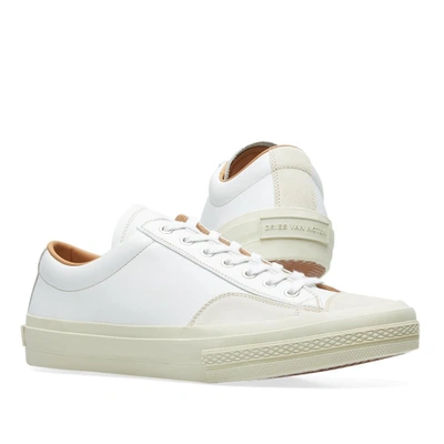Shop Dries Van Noten Leather Sneaker In White