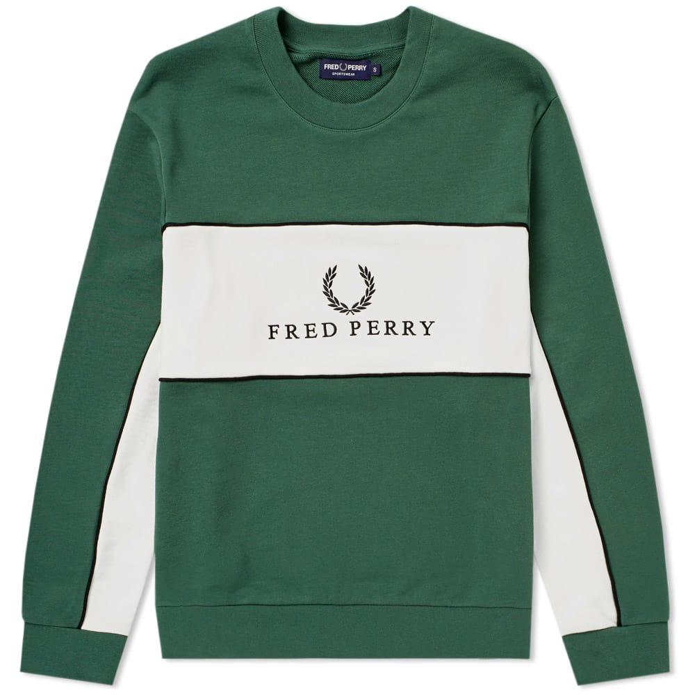 fred perry contrast panel sweatshirt
