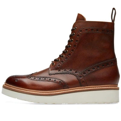 Shop Grenson Fred V Brogue Boot In Brown