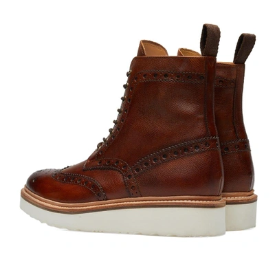 Shop Grenson Fred V Brogue Boot In Brown