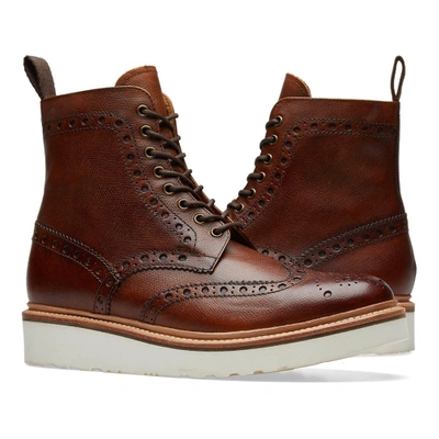 Shop Grenson Fred V Brogue Boot In Brown