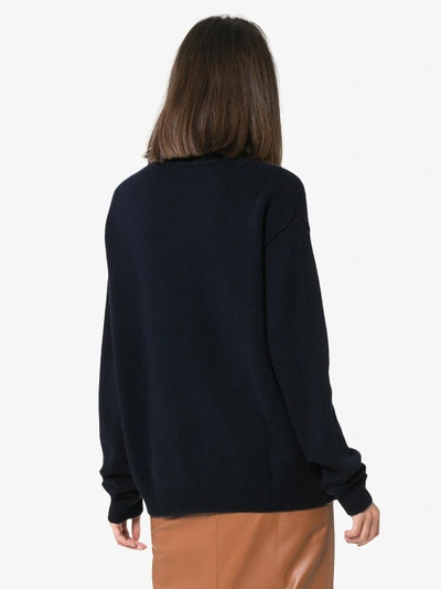 Shop Alexandra Golovanoff Blue Oversized Cashmere-blend Sweater