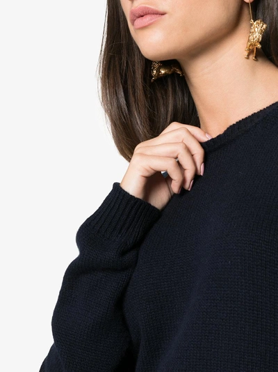 Shop Alexandra Golovanoff Blue Oversized Cashmere-blend Sweater