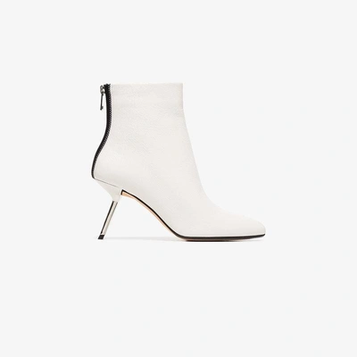 Shop Alchimia Di Ballin White Ballin Narcis 80 Leather Ankle Boots