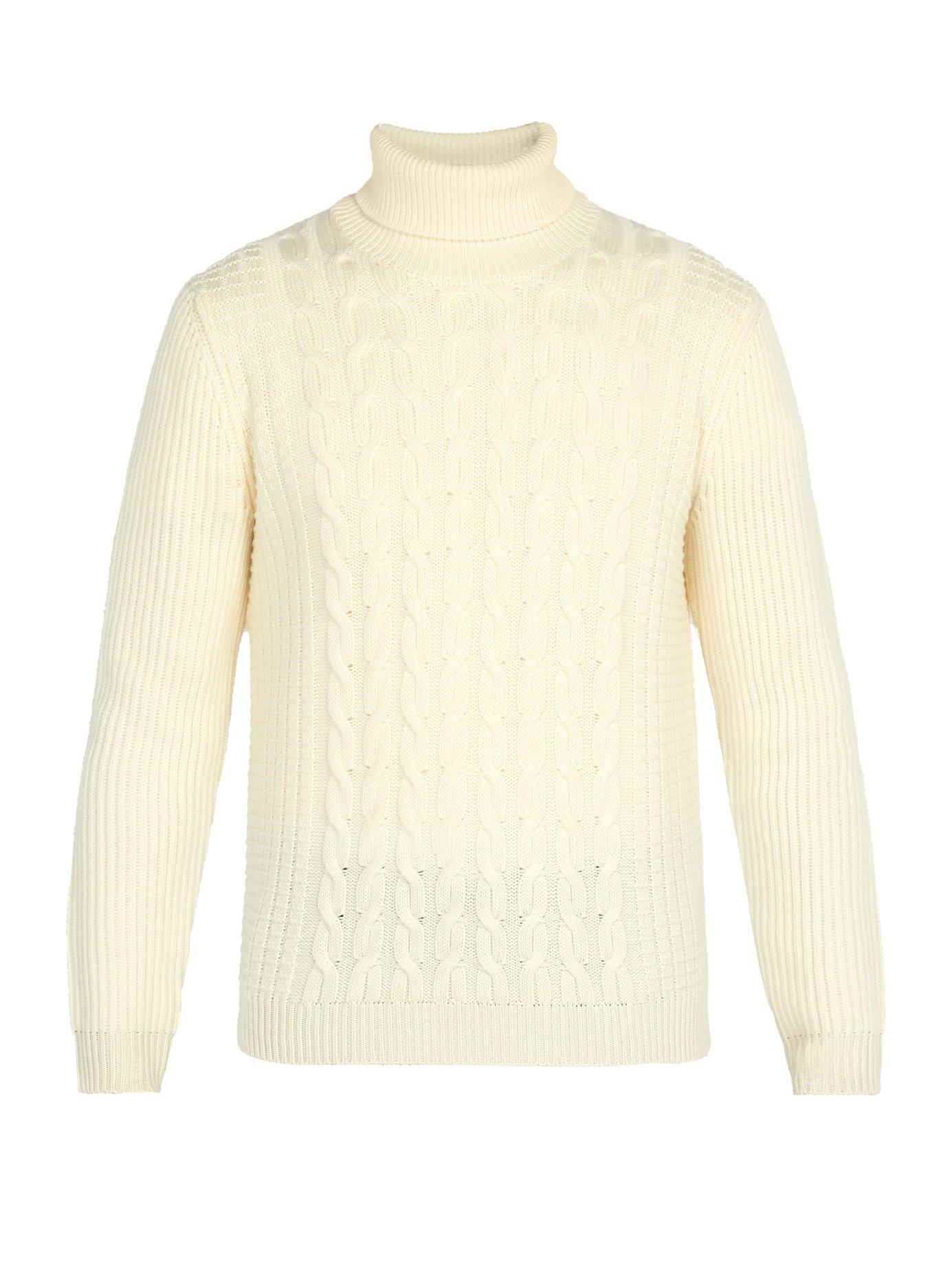wool roll neck sweater mens