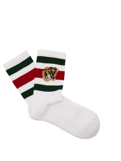 Gucci White Tiger Socks | ModeSens