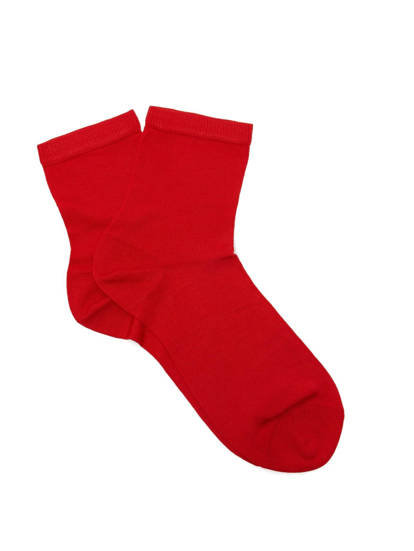 womens red ankle socks