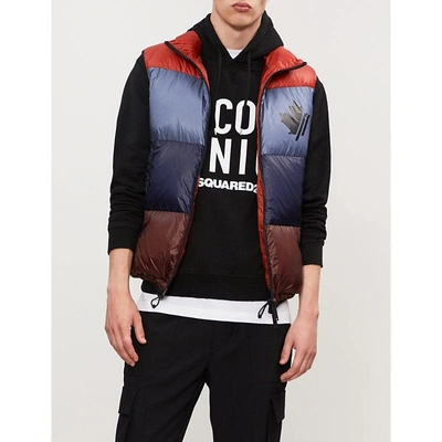 Shop Dsquared2 Colour-block Down-filled Shell Gilet Jacket In Multi