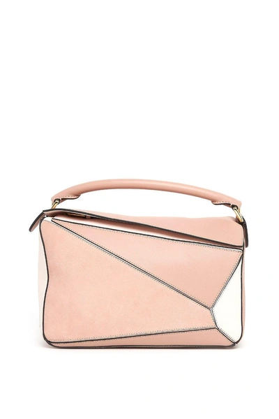 Shop Loewe Leather Puzzle Bag In Blush Multitonerosa