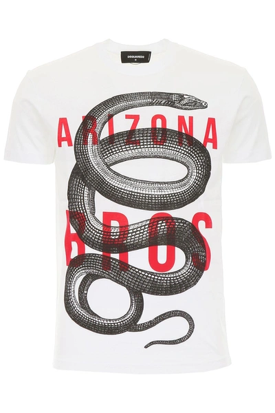 Shop Dsquared2 Arizona Bros T-shirt In White (white)