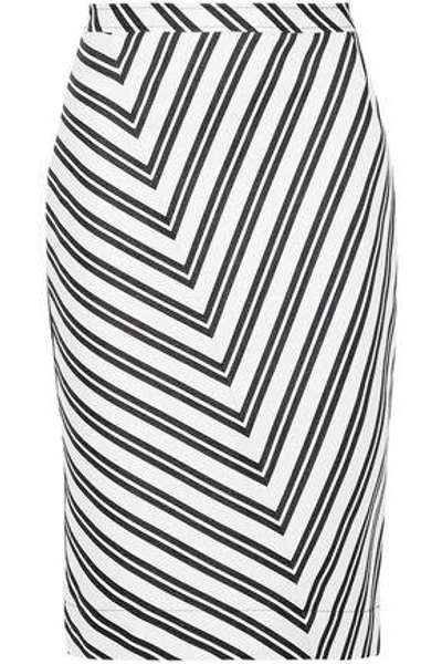 Shop Altuzarra Woman Celandrine Striped Wool-blend Skirt White