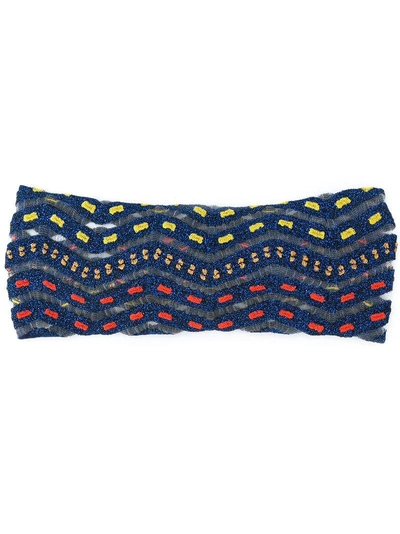 Shop Missoni Mare Striped Headband - Blue