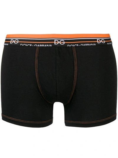 Shop Dolce & Gabbana Fitted Boxers In N0000 Nero