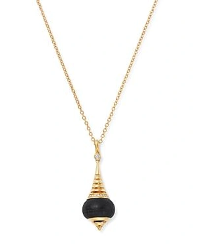 Shop Olivia B 14k Yellow Gold Diamond & Matte Black Onyx Pendant Necklace, 20 - 100% Exclusive In Black/gold