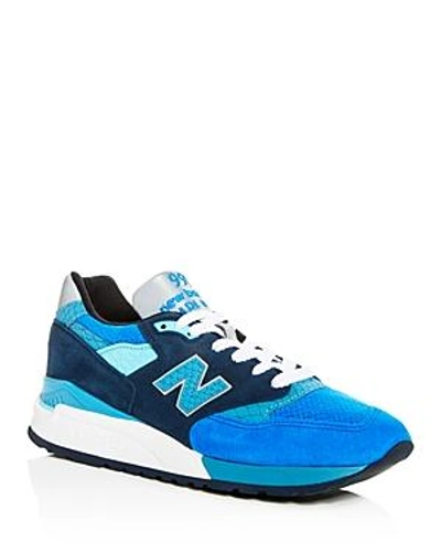 Shop New Balance Men's 998 Suede Lace Up Sneakers In Blue