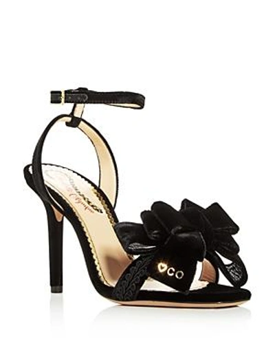 Shop Charlotte Olympia Women's Velvet Bow High-heel Sandals In Black