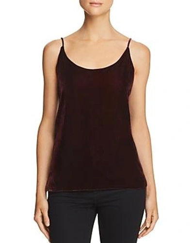 Shop 7 For All Mankind Velour Camisole Top In Dark Bordeaux