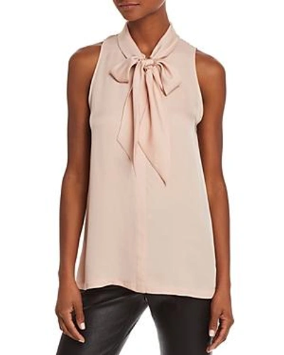 Shop Theory Tie-neck Silk Top In Tart Pink
