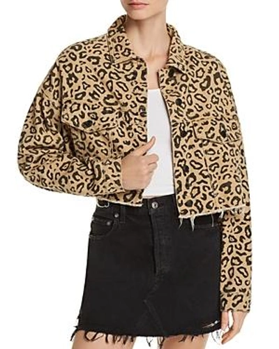 Shop Sunset & Spring Sunset + Spring Leopard Print Cropped Denim Jacket - 100% Exclusive