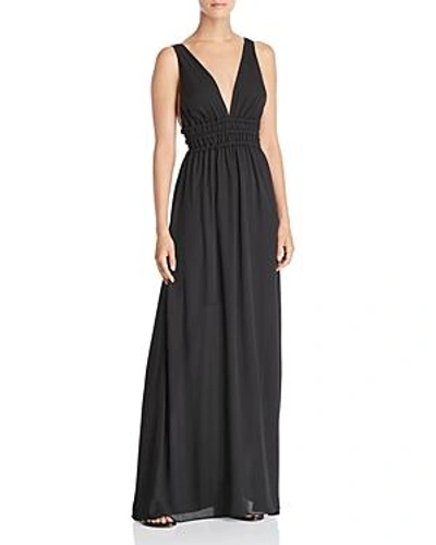 Shop Wayf Surrey Plunging Cutout Gown In Black