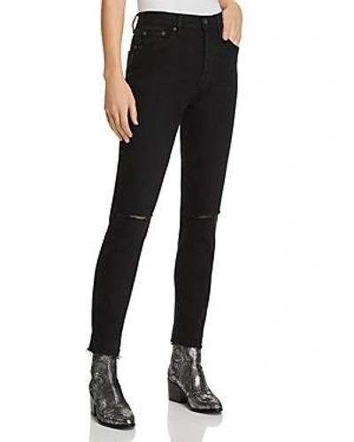Shop Pistola Nico Mom High-rise Distressed Straight-leg Jeans In Embers
