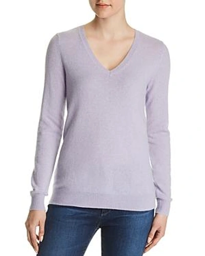 Shop C By Bloomingdale's V-neck Cashmere Sweater - 100% Exclusive In Marled Lilac