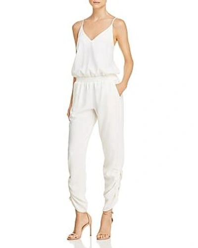 Shop Amanda Uprichard Lowell Ruched Jumpsuit In Ivory