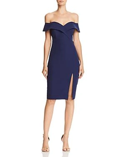 Shop Bardot Bella Off-the-shoulder Dress - 100% Exclusive In Patriot Blue