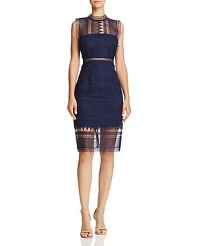 Shop Bardot Mariana Lace Dress In Patriot Blue