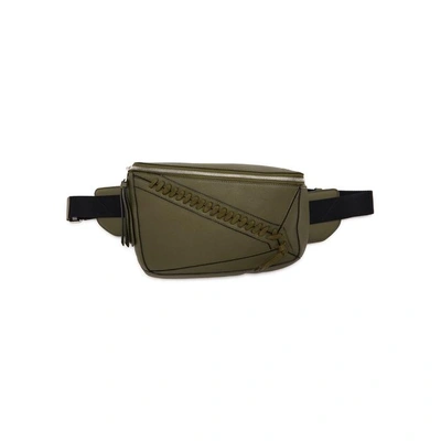 Shop Loewe Puzzle Army Green Leather Belt Bag In Khaki
