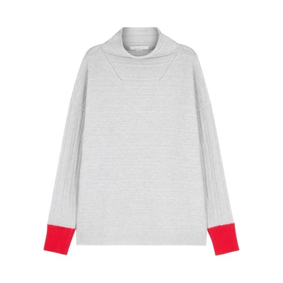 Shop Duffy Grey Textured-knit Cashmere Jumper