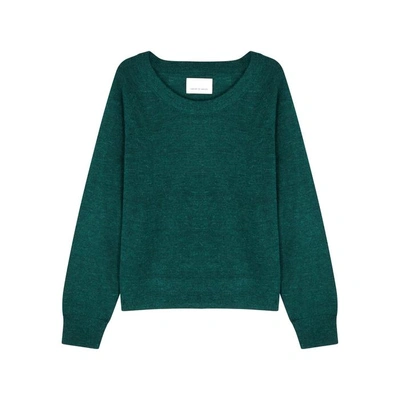 Shop Samsoe & Samsoe Lemba Dark Emerald Knitted Jumper In Green