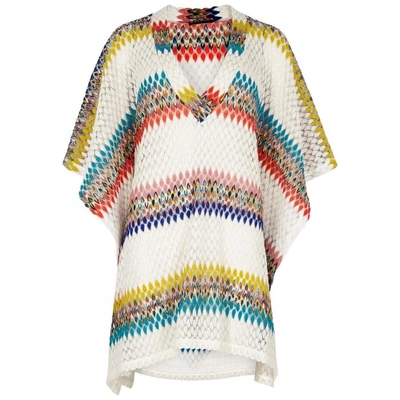 Shop Missoni White Striped Fine-knit Kaftan