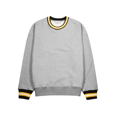 Shop Solid Homme Grey Striped Trim Cotton Sweatshirt