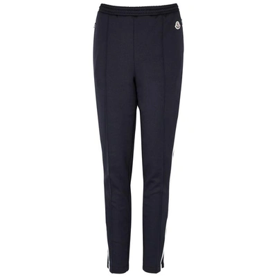 Shop Moncler Navy Jersey Sweatpants