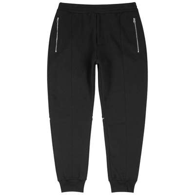 Shop Alexander Mcqueen Black Zipped Cotton Jogging Trousers