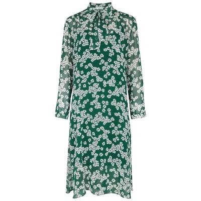 Shop Samsoe & Samsoe Merritt Daisy-print Chiffon Dress In Green