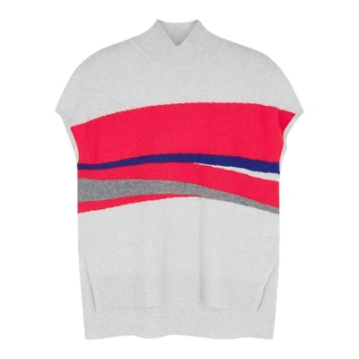 Shop Duffy Grey Stripe-intarsia Cashmere Top