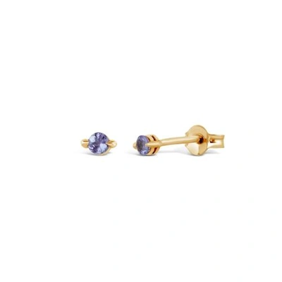 Shop Dinny Hall Yellow Gold Shuga 14k Tanzanite Studs