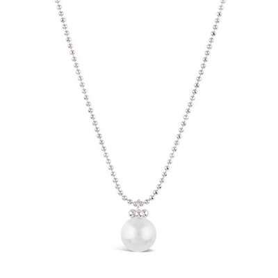 Shop Dinny Hall Silver Pearl Pendant With Fine Faceted Ball Chain