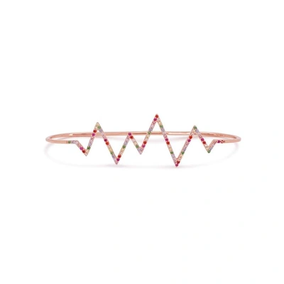 Shop Rosie Fortescue Heartbeat 18kt Rose Gold-plated Handcuff