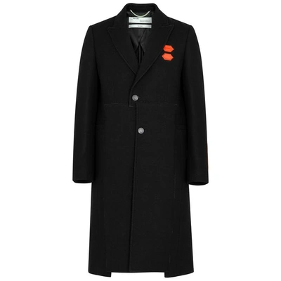 Shop Off-white Black Wool-blend Coat