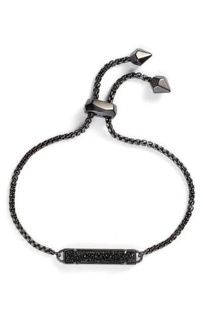 Shop Kendra Scott Stan Bracelet In Black Drusy/ Gunmetal