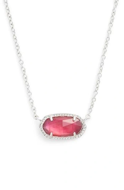 Shop Kendra Scott Elisa Birthstone Pendant Necklace In October/berry Illusion/silver