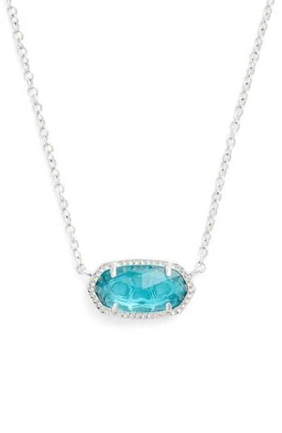 Shop Kendra Scott Elisa Birthstone Pendant Necklace In December/london Blue/silver