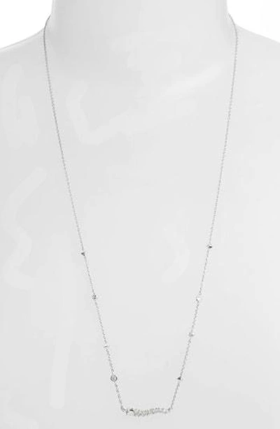 Shop Kendra Scott Kim Adjustable Necklace In White Cz/ Silver