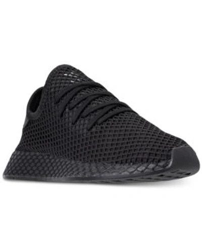 Shop Adidas Originals Adidas Men's Deerupt Runner Casual Sneakers From Finish Line In Core Black/core Black/ftw